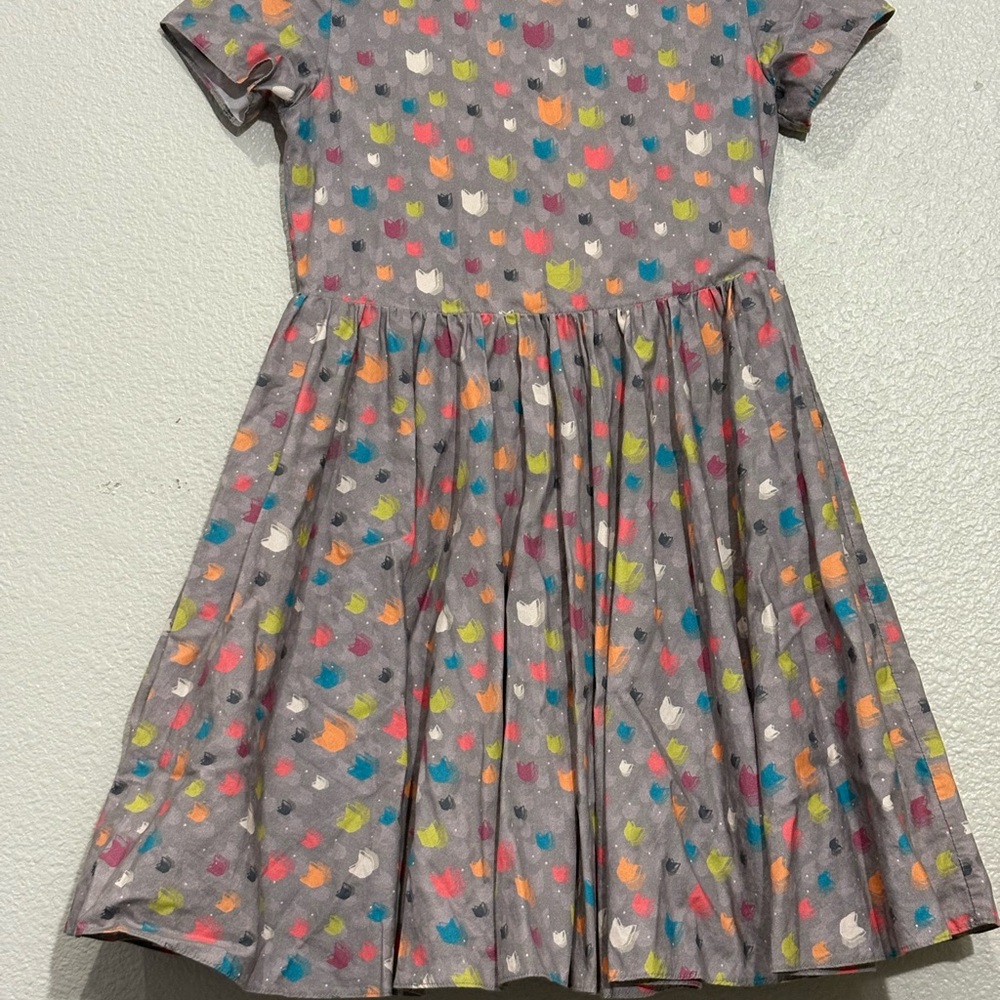Casual‎ Pink and Orange Puff Sleeve Sundress